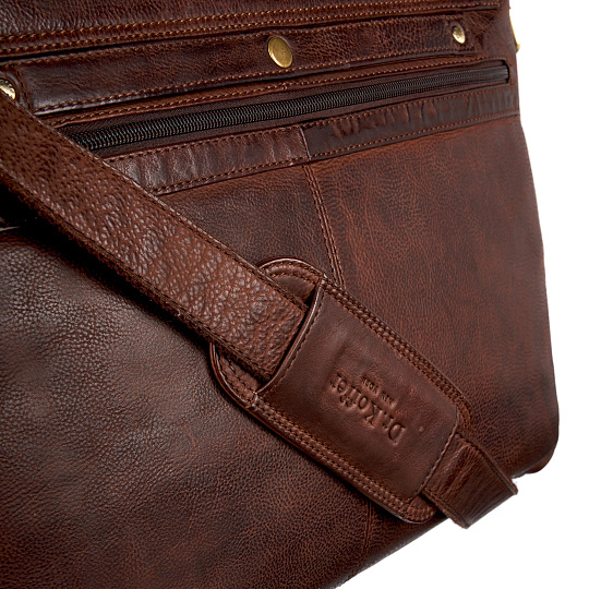 Портфель Dr.Koffer из натуральной кожи темно-коричневый