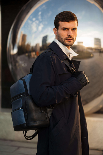 Рюкзак Dr.Koffer из натуральной кожи синий