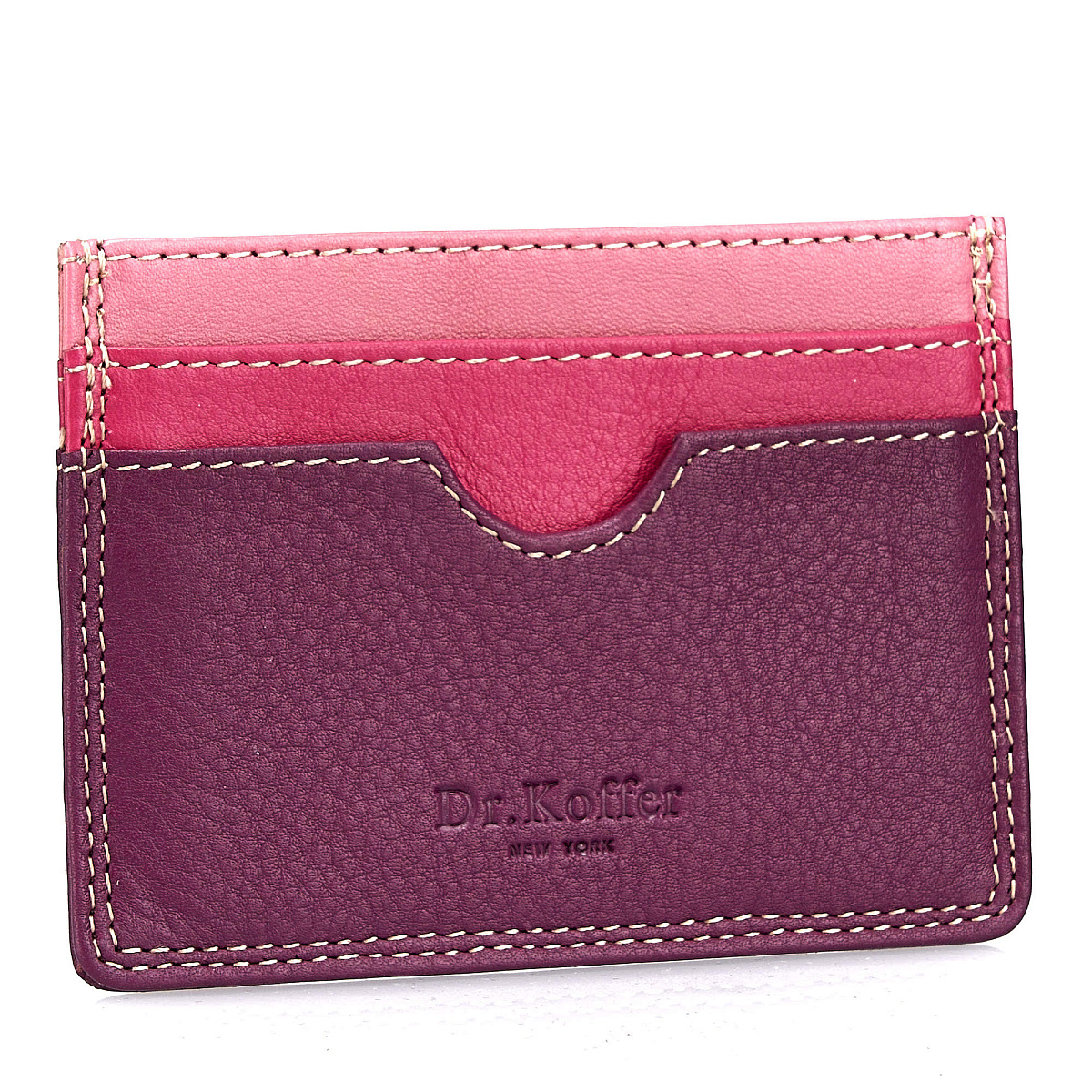 Кредитница Dr.Koffer из натуральной кожи фиолетовая