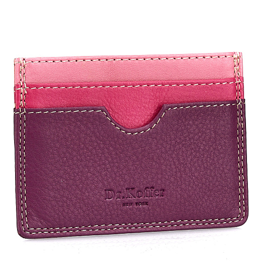 Кредитница Dr.Koffer из натуральной кожи фиолетовая