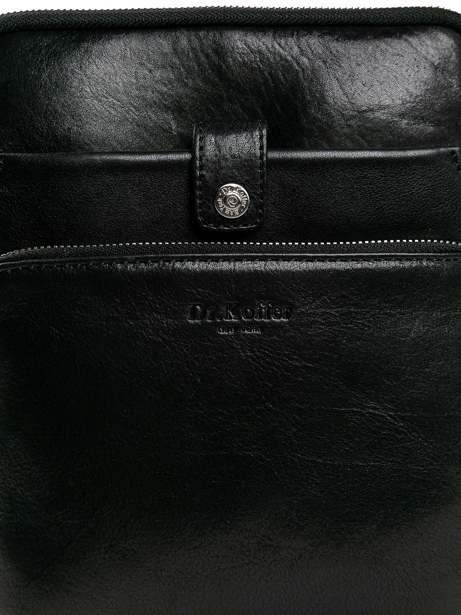 Сумка через плечо Dr.Koffer из натуральной кожи черная