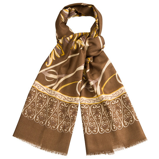 Женский шерстяной шарф с крупным размашистым рисунком Dr.Koffer S810465-135-09