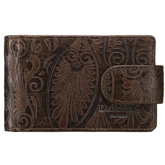 Визитница Dr.Koffer из натуральной кожи темно-коричневая