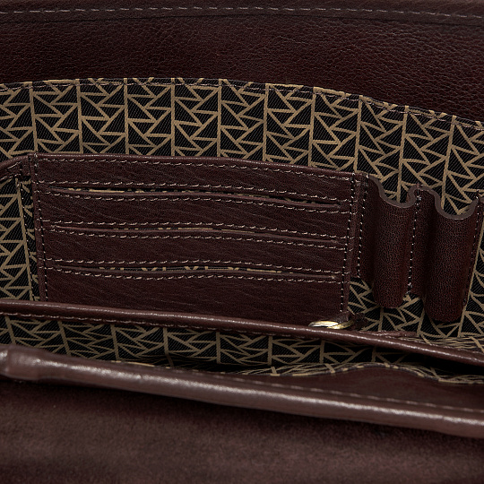 Портфель Dr.Koffer из натуральной кожи темно-коричневый