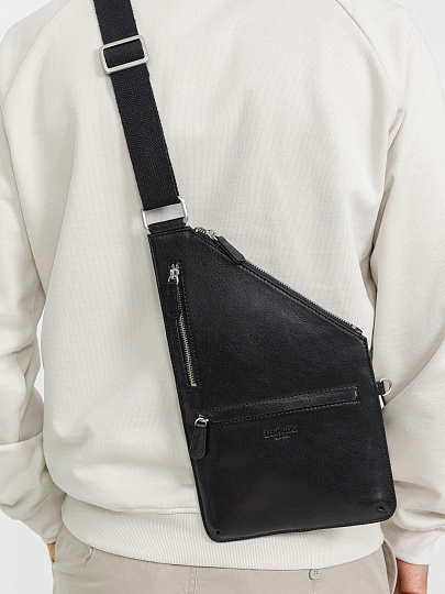 Сумка через плечо Dr.Koffer из натуральной кожи черная