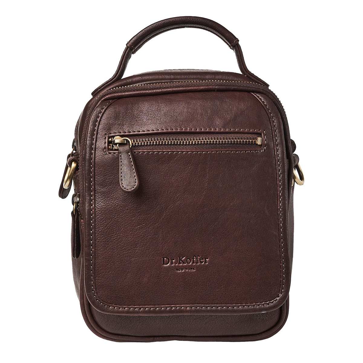 Сумка через плечо Dr.Koffer из натуральной кожи коричневая
