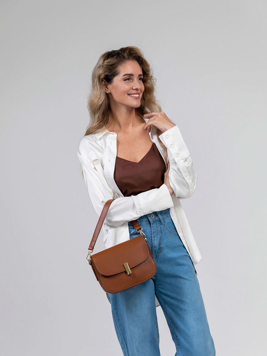 Женская сумка Dr.Koffer из натуральной кожи коричневая