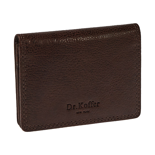 Визитница Dr.Koffer из натуральной кожи темно-коричневая