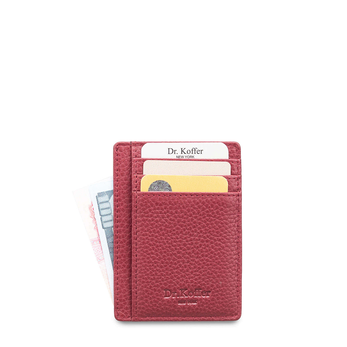 Кредитница Dr.Koffer из натуральной кожи бордовая
