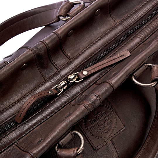 Сумка дорожная Dr.Koffer из натуральной кожи коричневая