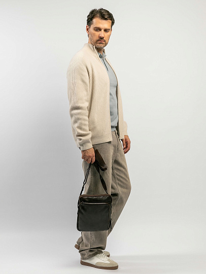 Сумка через плечо Dr.Koffer из натуральной кожи коричневая