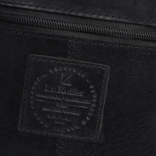 Деловая сумка Dr.Koffer из натуральной кожи черная