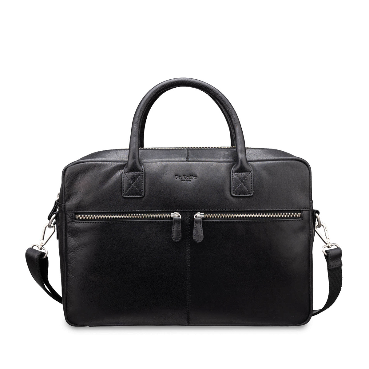 Деловая сумка Dr.Koffer из натуральной кожи черная