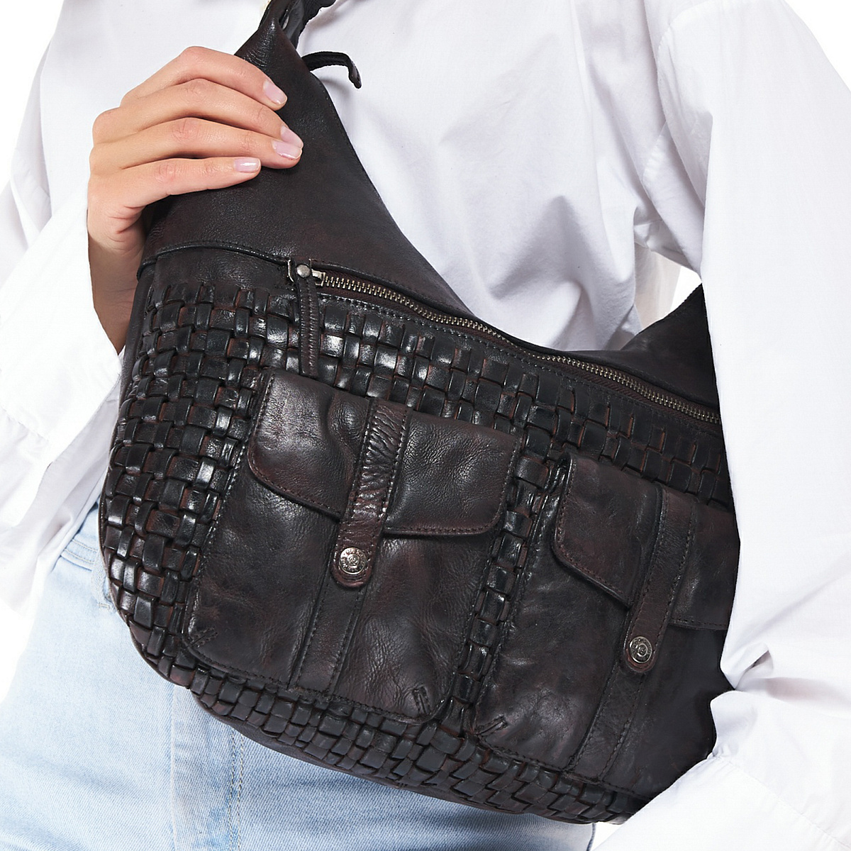 Сумка через плечо Dr.Koffer из натуральной кожи коричневая