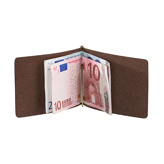 Зажим для денег Dr.Koffer из натуральной кожи коричневый