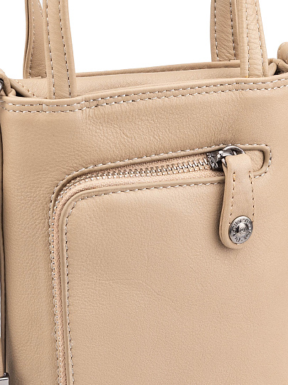 Сумка через плечо Dr.Koffer из натуральной кожи бежевая