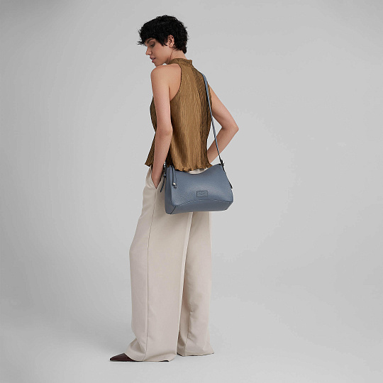 Женская сумка Dr. Koffer из натуральной кожи серая