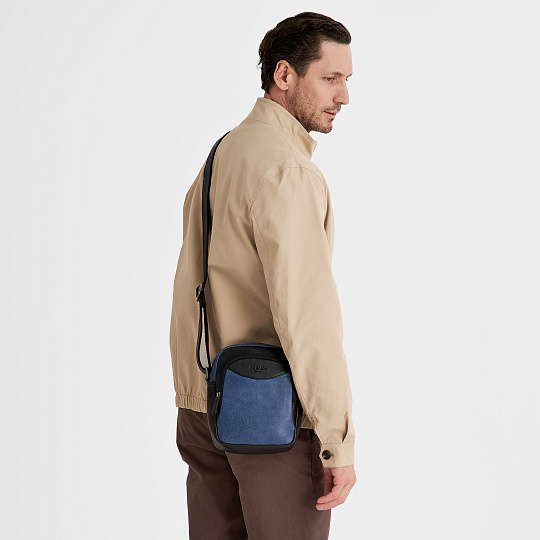 Сумка через плечо Dr.Koffer из натуральной кожи синяя