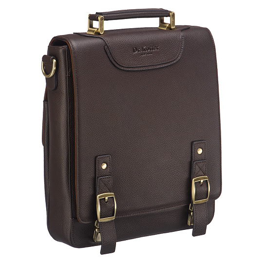 Сумка для документов коричневого цвета с клапанами на защелках Dr.Koffer M402604-220-09