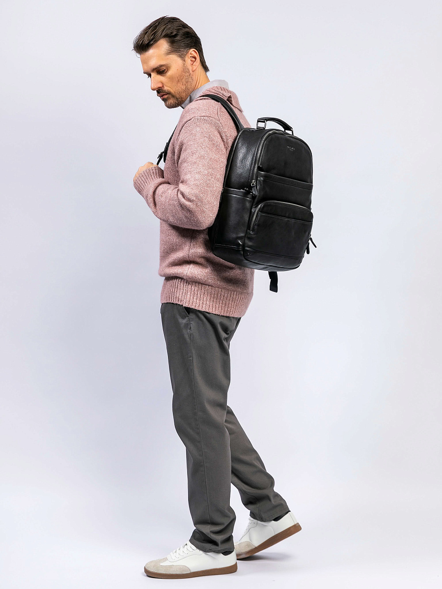 Рюкзак Dr. Koffer из натуральной кожи черный