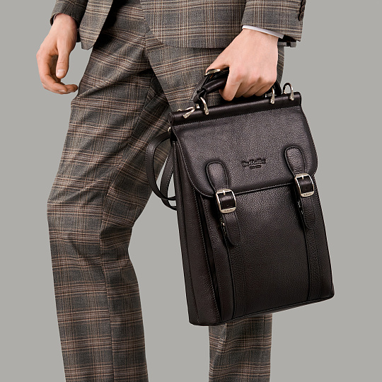 Сумка планшет Dr.Koffer из натуральной кожи черный