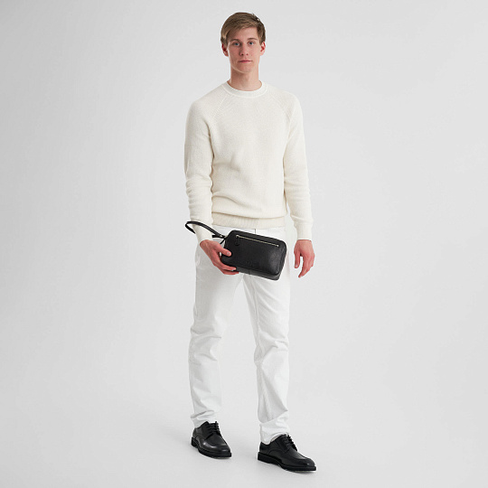 Сумка барсетка из натуральной кожи Dr. Koffer черная