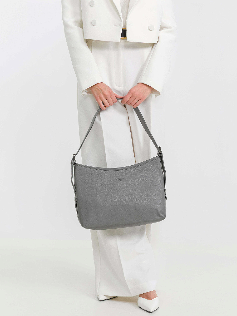 Женская сумка Dr.Koffer из натуральной кожи серая