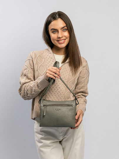 Сумка через плечо Dr.Koffer из натуральной кожи серая