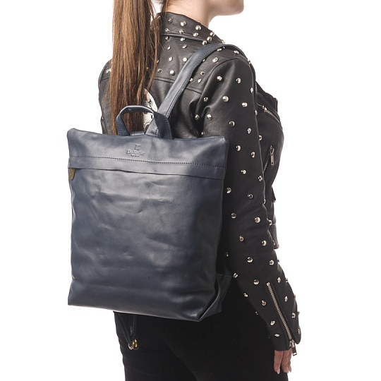 Рюкзак Dr.Koffer из натуральной кожи синий