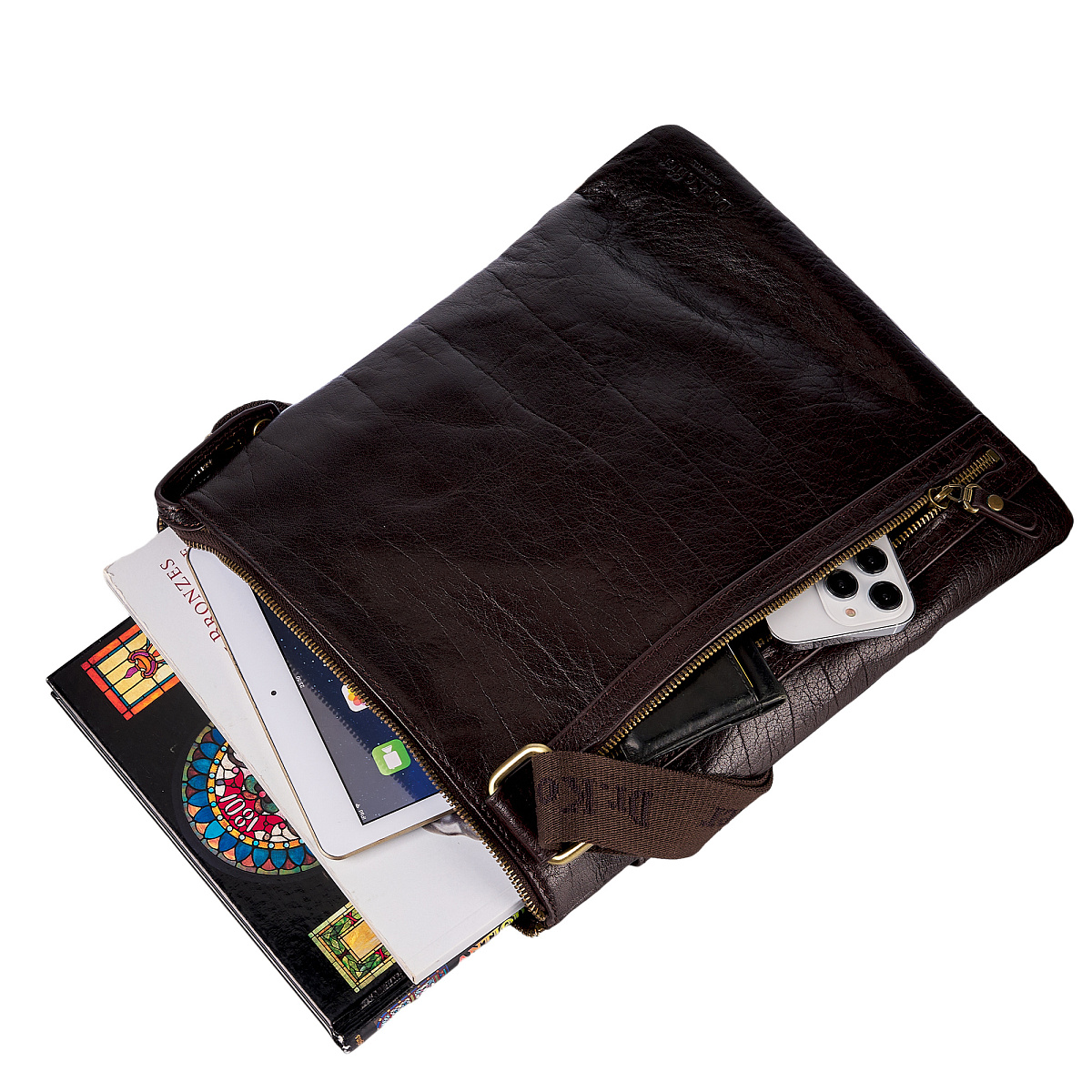 Сумка через плечо Dr.Koffer из натуральной кожи коричневая