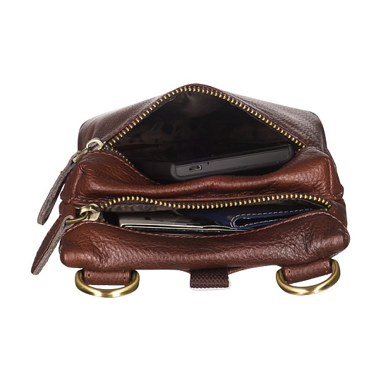 Сумка через плечо Dr.Koffer из натуральной кожи коричневая