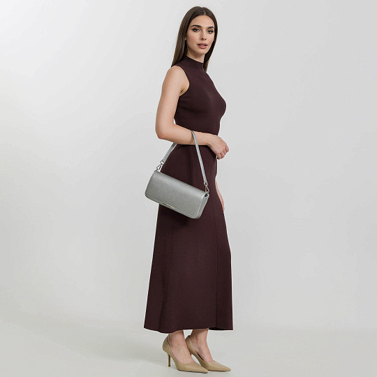 Женская сумка  Dr. Koffer из натуральной кожи серая