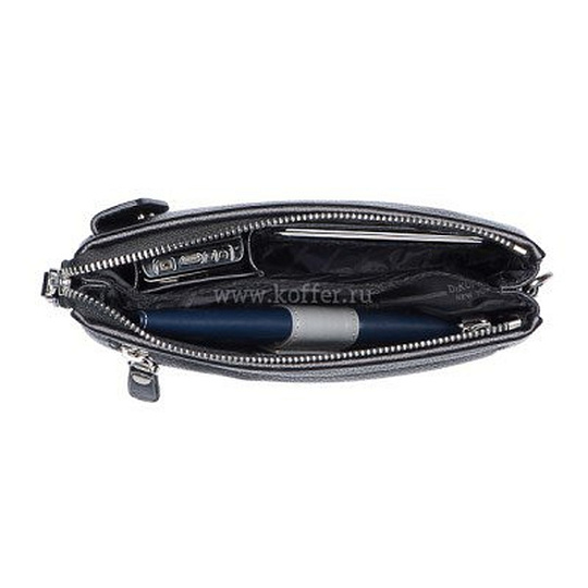 Сумка барсетка из натуральной кожи Dr. Koffer черная