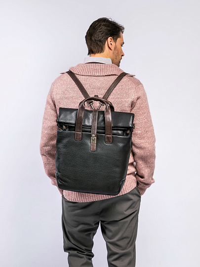 Рюкзак Dr. Koffer из натуральной кожи черный