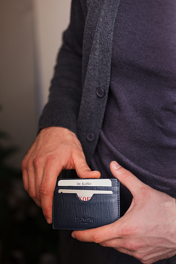 Кредитница Dr.Koffer из натуральной кожи синяя