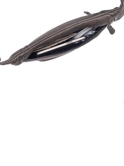 Сумка на пояс Dr. Koffer из натуральной кожи серая