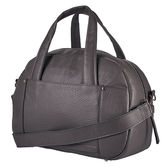 Сумка дорожная Dr.Koffer из натуральной кожи серая