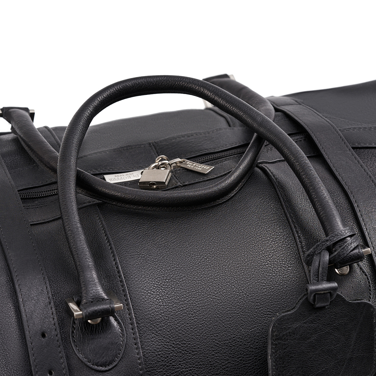 Сумка дорожная Dr.Koffer из натуральной кожи черная