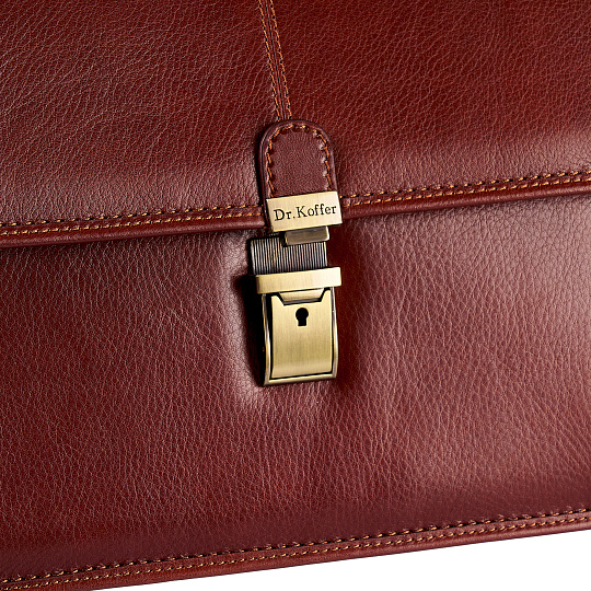 Портфель Dr.Koffer из натуральной кожи светло-коричневый