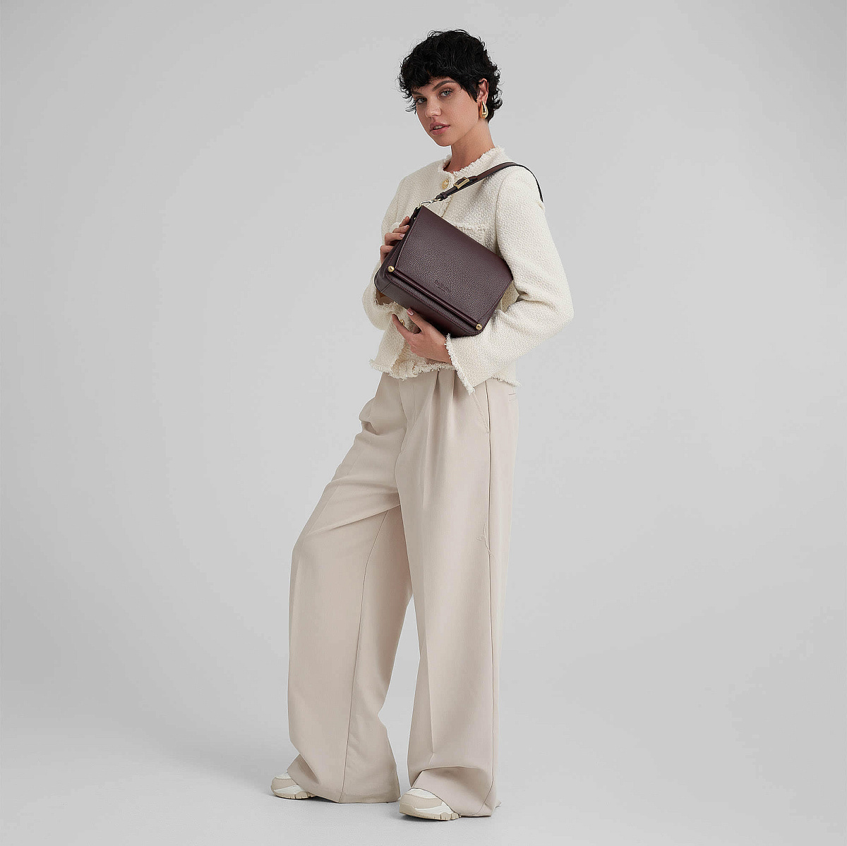 Женская сумка Dr. Koffer из натуральной кожи бордовая