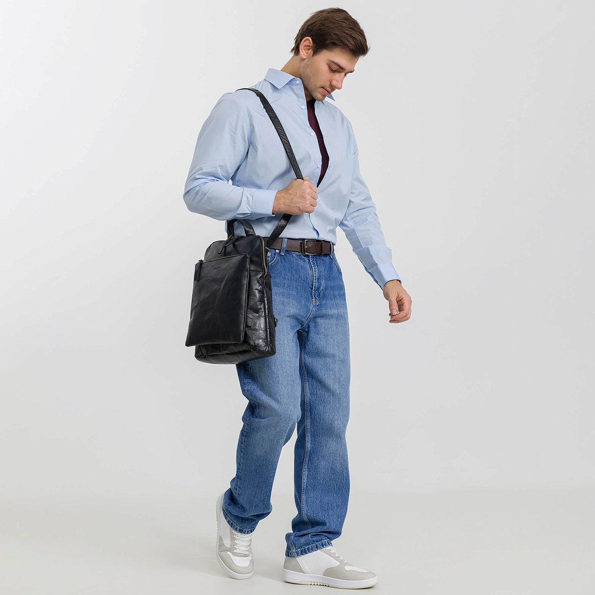 Рюкзак Dr.Koffer из натуральной кожи черный