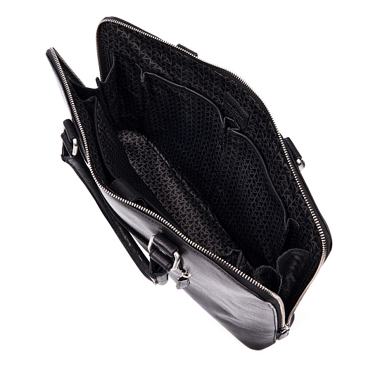 Деловая сумка Dr.Koffer из натуральной кожи черная