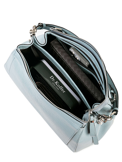 Женская сумка Dr. Koffer из натуральной кожи голубая