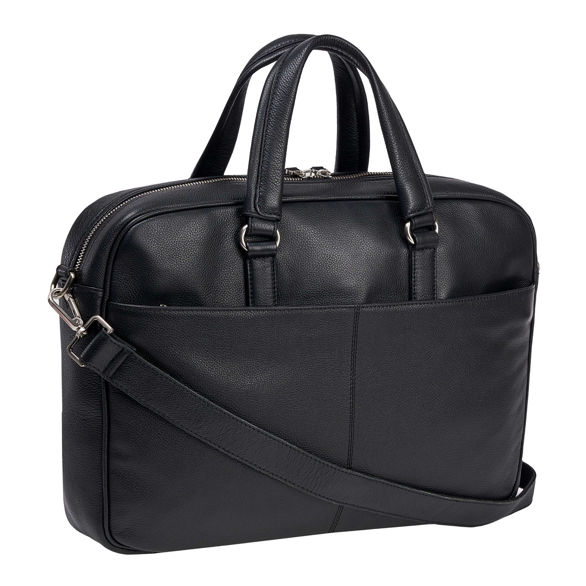 Деловая сумка Dr.Koffer из натуральной кожи черная
