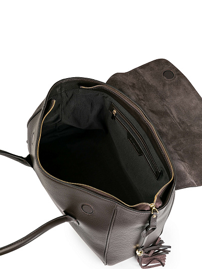 Женская сумка Dr.Koffer из натуральной кожи темно-коричневая