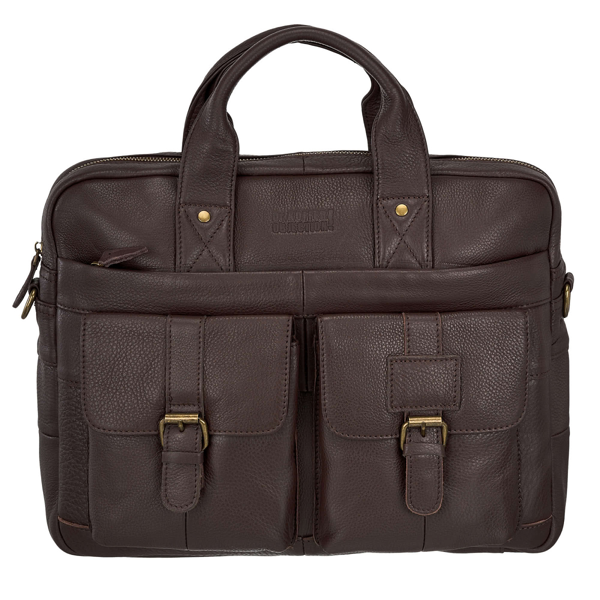 Деловая сумка Dr.Koffer из натуральной кожи темно-коричневая