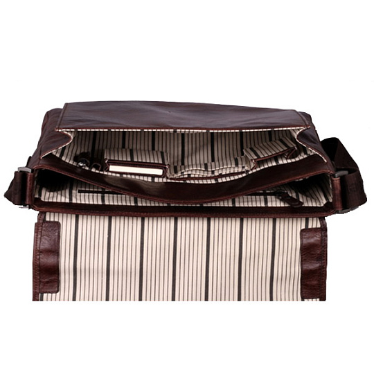 Темно-коричневая мужская сумка из кожи с принтом Dr.Koffer M402438-106-09