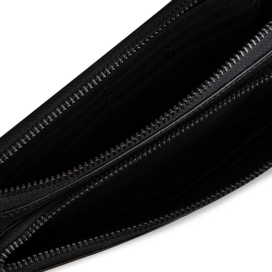 Портмоне из натуральной кожи черное