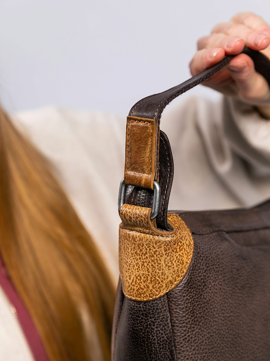 Сумка через плечо Dr. Koffer из натуральной кожи коричневая