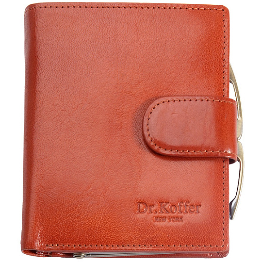 Оранжевое глянцевое портмоне Dr.Koffer X510119-70-78